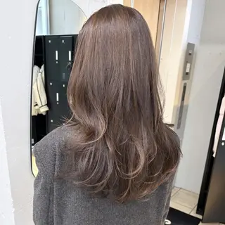 カラー セミロング ♡韓国ヘア♡ ブリーチ✨ハイトーンのヘアスタイル