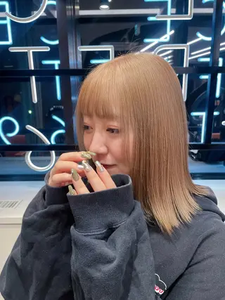 セミロング カラー ヘアアレンジ 韓国×艶髪 さきのヘアスタイル