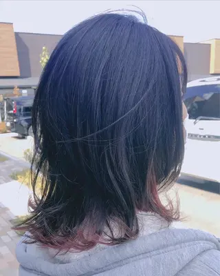セミロング 太白区/白髪ぼかし ハイライト/千葉達人のヘアスタイル
