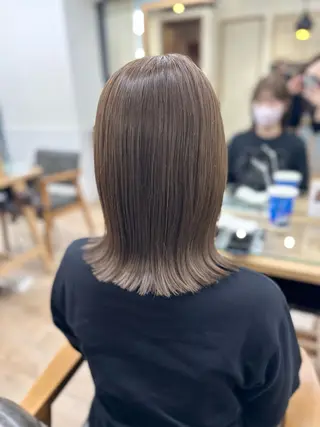 ミディアム カラー パーマ ヘアアレンジ メンズ キッズ レイヤーカット 🌿透け感カラーのヘアスタイル