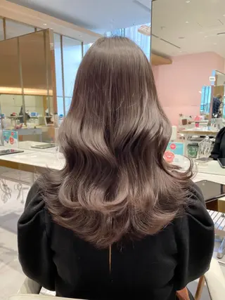 セミロング カラー ヘアアレンジ 🤎小顔レイヤー /ベージュ🤎友香のヘアスタイル