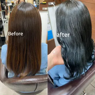 セミロング カラー ヘアアレンジ 川上 麻梨阿のヘアスタイル