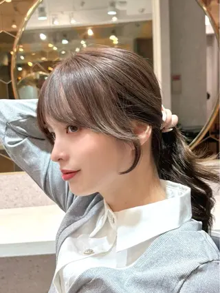 ショート カラー パーマ ヘアアレンジ メンズ キッズ 新宿/小顔レイヤー/ 顔まわり/西慶太朗のヘアスタイル