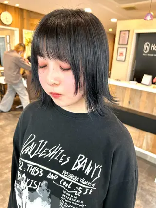 ミディアム カラーモデル募集中 美容室ハピスのヘアスタイル