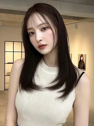 セミロング カラー 💎透明感/韓国/ レイヤー/泉亮介💎のヘアスタイル