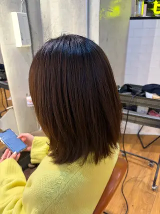 ミディアム カラー 岡本 蓮央のヘアスタイル