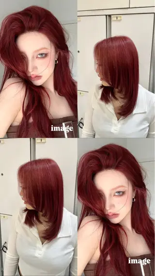 ロング カラー ブリーチなしwカラー /艶カラー/oukaのヘアスタイル