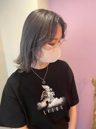 ミディアム カラー ヘアアレンジ ハイトーン/透け感 カラー🎀真香のヘアスタイル