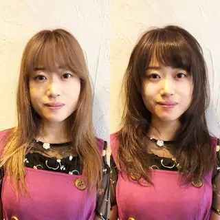セミロング 髪質改善縮毛矯正 専門店のヘアスタイル