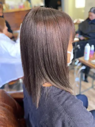 セミロング カラー 💎白髪染めも対応 🙆👌山本明菜のヘアスタイル
