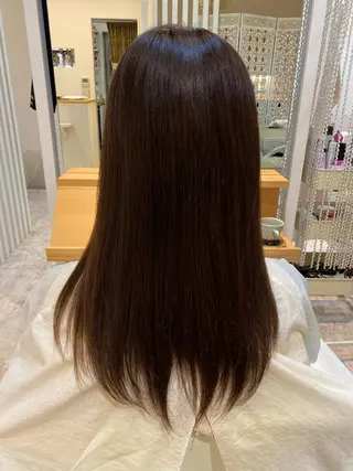 セミロング カラー 酸性ストレート/ブリ ーチなしWカラー河本のヘアスタイル