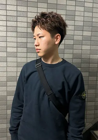 ショート カラー パーマ メンズ 💈メンズ短髪特化 ✂︎伊藤大輝💈のヘアスタイル