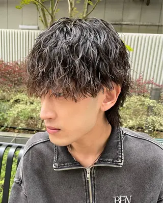 ショート カラー パーマ ヘアアレンジ メンズ 亀井隆汰/メンズ専門 パーマ特化美容師のヘアスタイル