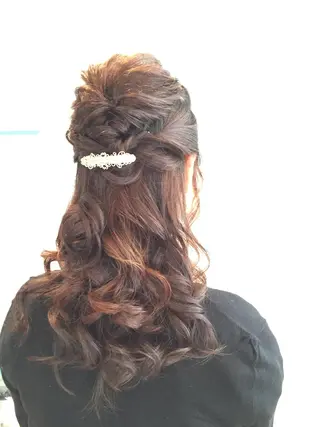 ミディアム セミロング ヘアアレンジ ネイル まつエク 早朝✨ヘアセット 着付け/清水玲歌のヘアスタイル