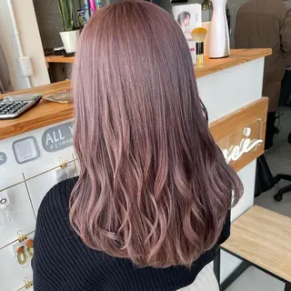 セミロング カラー Lull1人美容室 バレイヤージュのヘアスタイル