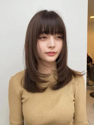 ミディアム 韓国ヘア 山本勝志のヘアスタイル