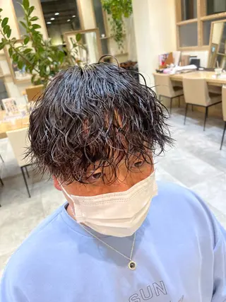 ミディアム パーマ メンズ 🌿‬ナチュラル/パ ーマヘア/蒼真🍃のヘアスタイル