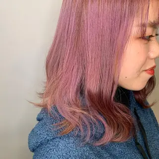 ミディアム カラー ウスイ ハルカのヘアスタイル