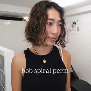 ミディアム パーマ 楪所属・チヒロ/パーマ /ハードパーマのヘアスタイル