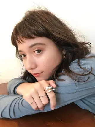 ミディアム カラー enne /YUI🥣のヘアスタイル