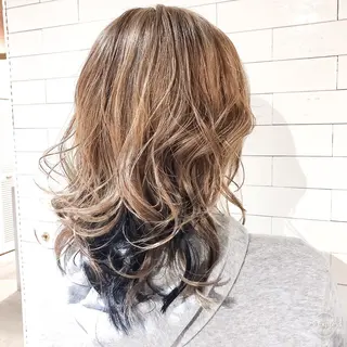 セミロング カラー ヘアアレンジ レイヤー×ヘッドスパ *保田遥*のヘアスタイル
