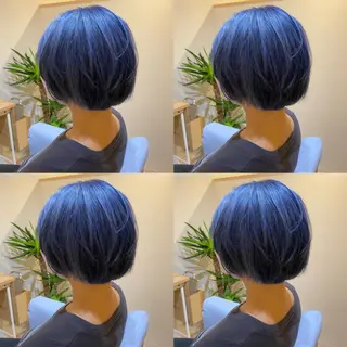 ショート カラー 金島 青のヘアスタイル