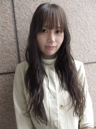 セミロング カラー 赤み消しカラー/ ナチュラル/トモキのヘアスタイル