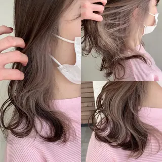 セミロング カラー リサ tonieのヘアスタイル