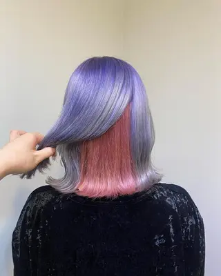 ミディアム カラー ブリーチ毛対応酸性 ストレート🌈サキのヘアスタイル