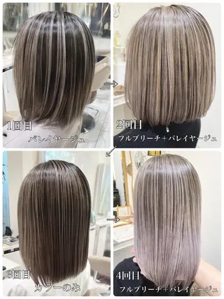 セミロング カラー 山崎俊輔/髪質改善 /バレイヤージュのヘアスタイル