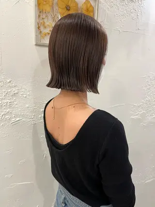 ショート レザーカット/ ミニボブ/しおりのヘアスタイル