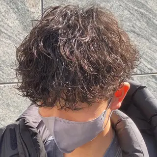ミディアム カラー パーマ ヘアアレンジ メンズ キッズ ネイル マツエク・マツパ アイブロウ ✂️メンズカット ひろき✂️のヘアスタイル