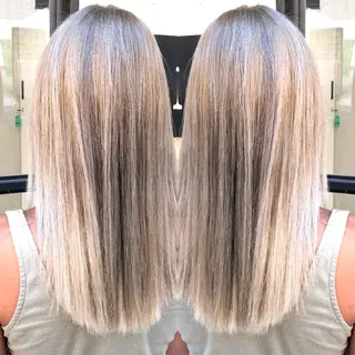 セミロング カラーモデル募集中 美容室ハピスのヘアスタイル
