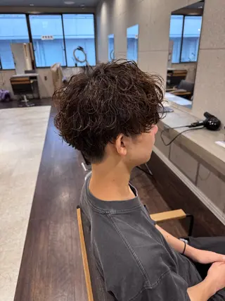 ショート パーマ メンズ 髪質改善/艶カラー TSUBASAのヘアスタイル