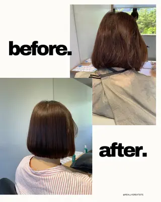 ショート 長町/酸性ストレート /曲がる縮毛矯正のヘアスタイル