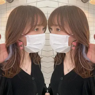 セミロング カラー レイヤー/ハイライト /立川/赤池宏隆のヘアスタイル