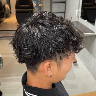 ショート パーマ メンズ 中崎町メンズパーマ/ シャドウ/山下拓実のヘアスタイル