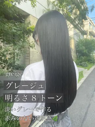 セミロング カラー 顔周りカット 【オノザワリョウ】のヘアスタイル