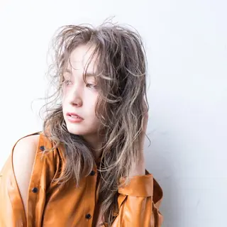 ロング カラー パーマ Ash 店長 木村 和人のヘアスタイル
