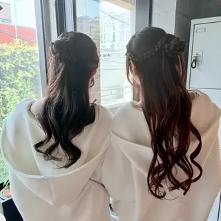 ロング ヘアアレンジ 透明感カラー/赤み消 しカラー/もものヘアスタイル