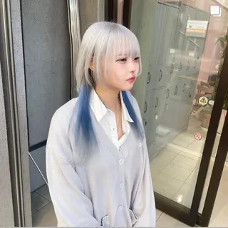セミロング カラー ❄️💛エクステ ブリーチ❄️yukiのヘアスタイル