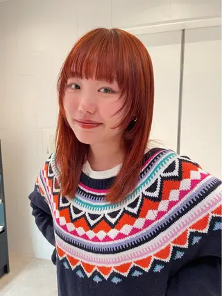 ミディアム カラー パーマ/パーマ落とし 【Kouta】のヘアスタイル