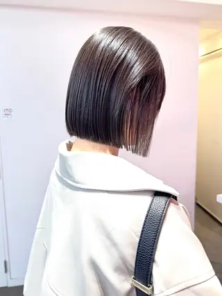 ショート カラー 莉乃/縮毛矯正/髪質 改善/艶カラーのヘアスタイル