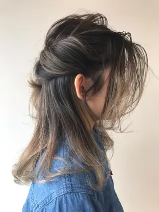 セミロング カラー パーマ ヘアアレンジ メンズ キッズ ネイル マツエク・マツパ Lien 深井店のヘアスタイル