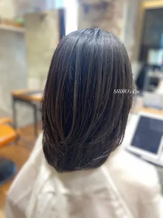 ミディアム カラー パーマ ヘアアレンジ 🌈小顔似合わせ SHIHO🌈のヘアスタイル