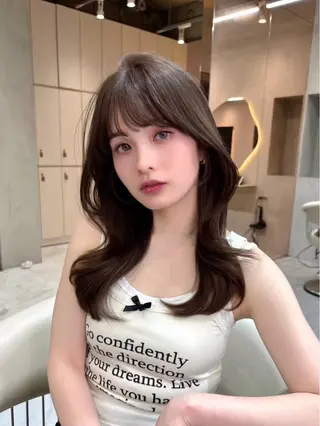 カラー 透明感カラー🌱‬‪ 結衣のヘアスタイル