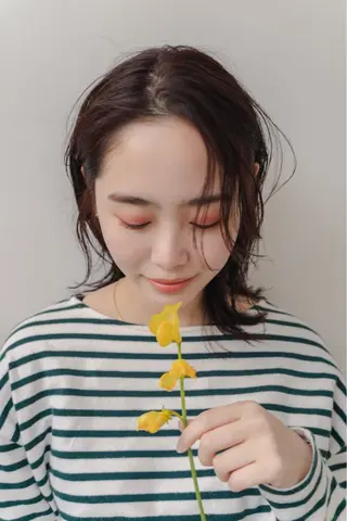 ミディアム カラー kyon.hair 韓国カットカラーのヘアスタイル