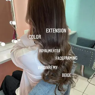 ロング カラー エクステ🩵ブリーチ 韓国ヘア🩵KAEのヘアスタイル