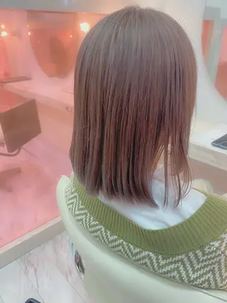 セミロング カラー 本間 しゅうまのヘアスタイル