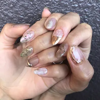 ロング カラー ヘアアレンジ キッズ ネイル マツエク・マツパ 福田 加奈のネイルデザイン